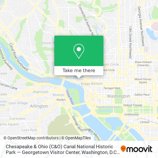 Mapa de Chesapeake & Ohio (C&O) Canal National Historic Park — Georgetown Visitor Center