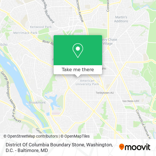 Mapa de District Of Columbia Boundary Stone