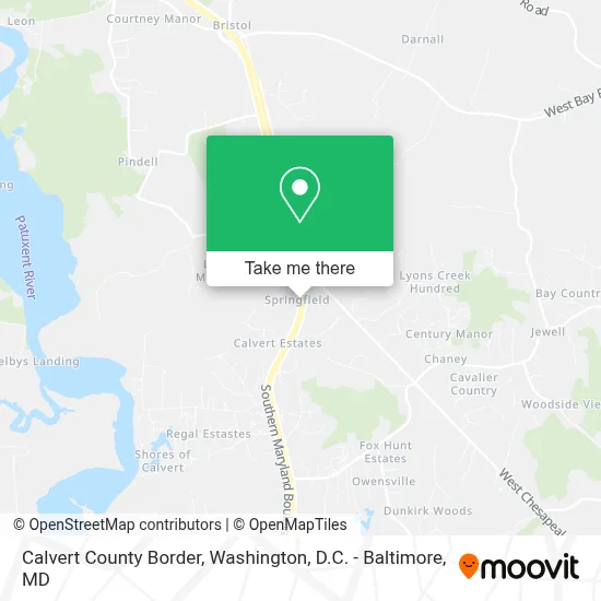 Calvert County Border map