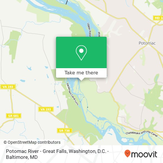 Mapa de Potomac River - Great Falls