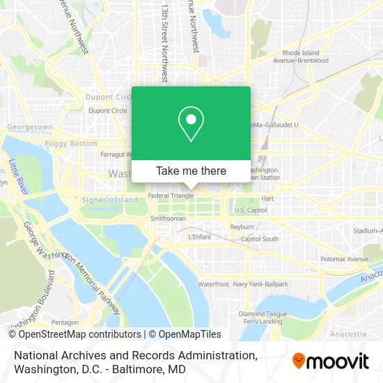 National Archives and Records Administration map