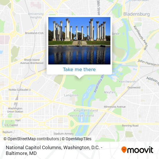 National Capitol Columns map