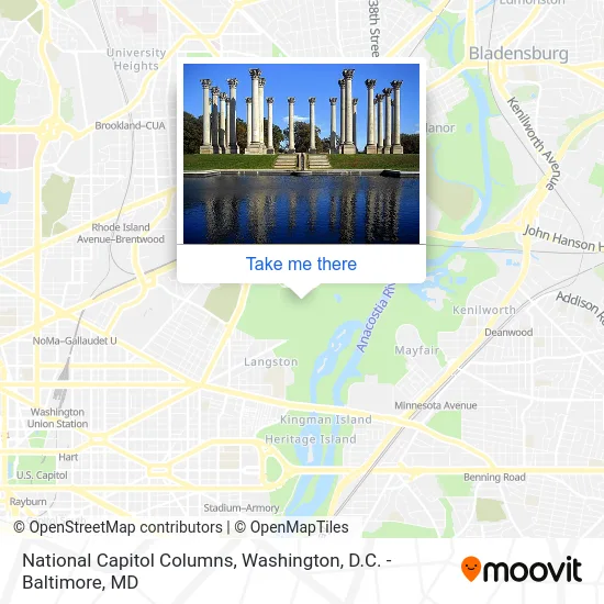 National Capitol Columns map