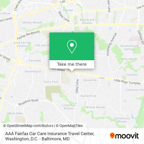 AAA Fairfax Car Care Insurance Travel Center map