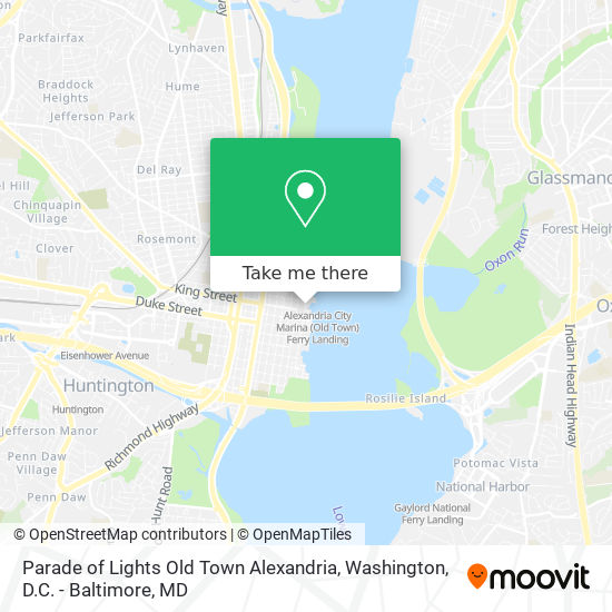 Parade of Lights Old Town Alexandria map