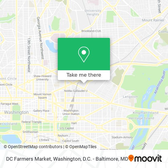 DC Farmers Market map