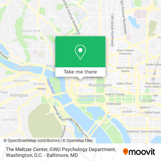 Mapa de The Meltzer Center, GWU Psychology Department