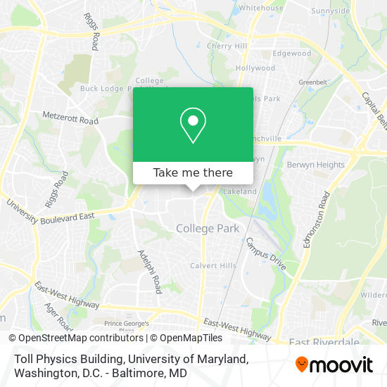 Toll Physics Building, University of Maryland map