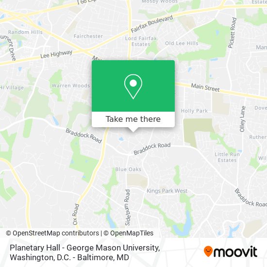 Mapa de Planetary Hall - George Mason University