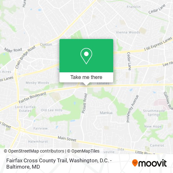 Mapa de Fairfax Cross County Trail