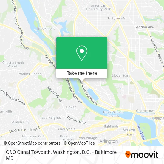 C&O Canal Towpath map