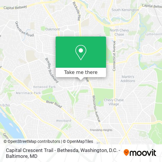 Capital Crescent Trail - Bethesda map