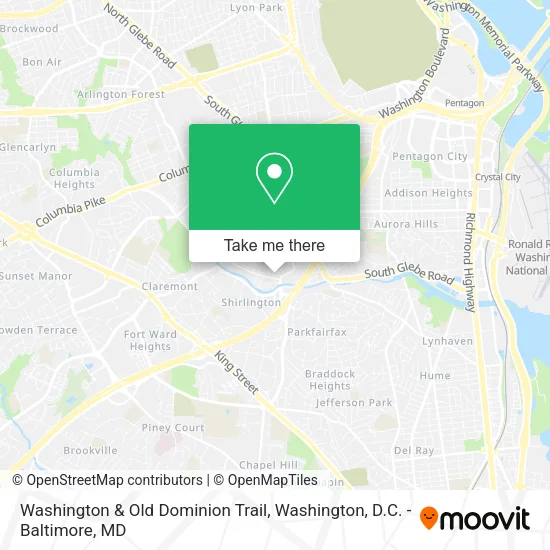 Mapa de Washington & Old Dominion Trail