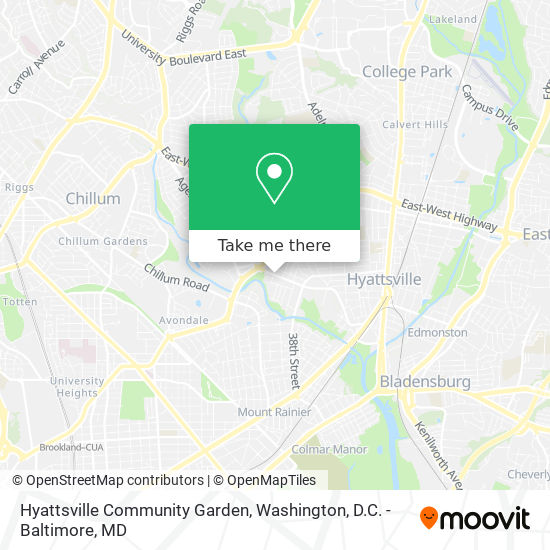 Hyattsville Community Garden map