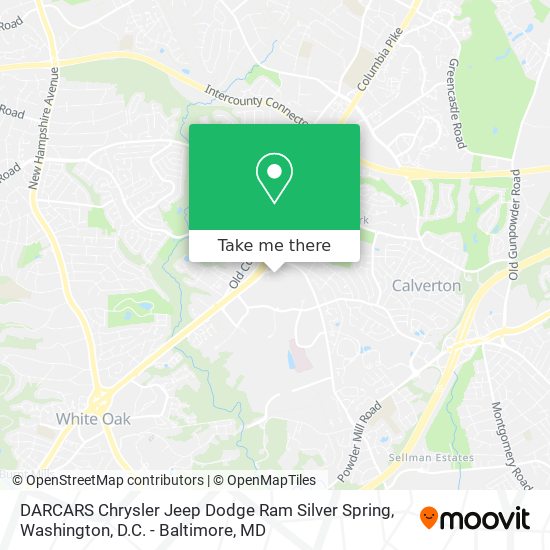 Mapa de DARCARS Chrysler Jeep Dodge Ram Silver Spring