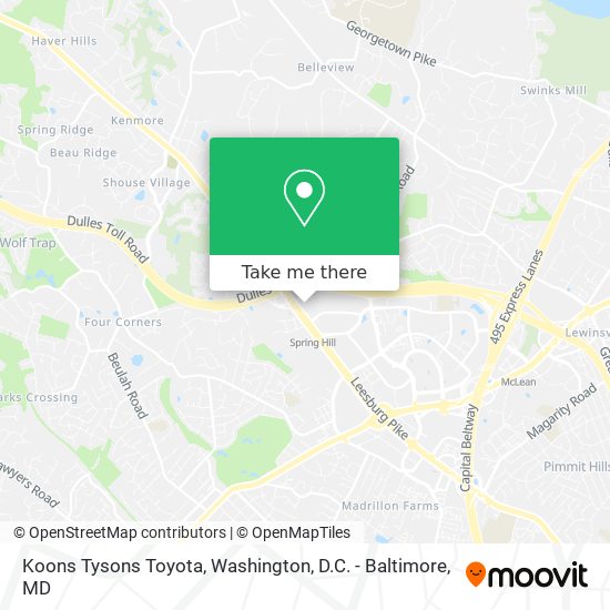 Mapa de Koons Tysons Toyota
