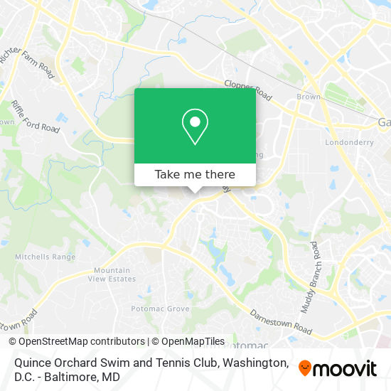 Quince Orchard Swim and Tennis Club map