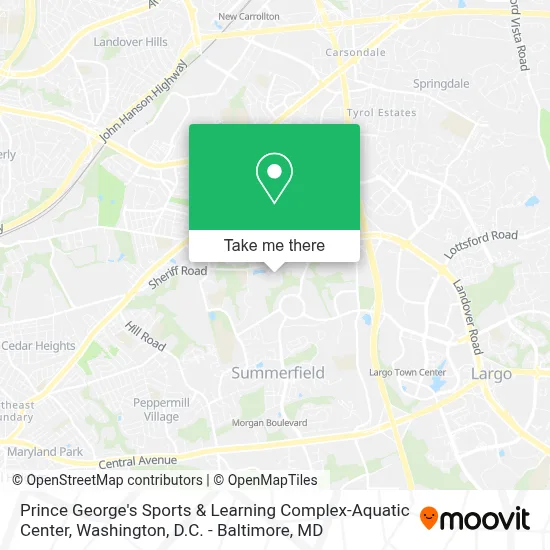 Prince George's Sports & Learning Complex-Aquatic Center map