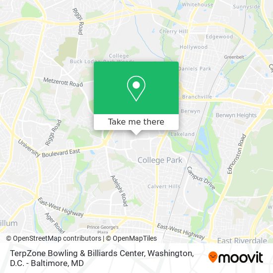 Mapa de TerpZone Bowling & Billiards Center