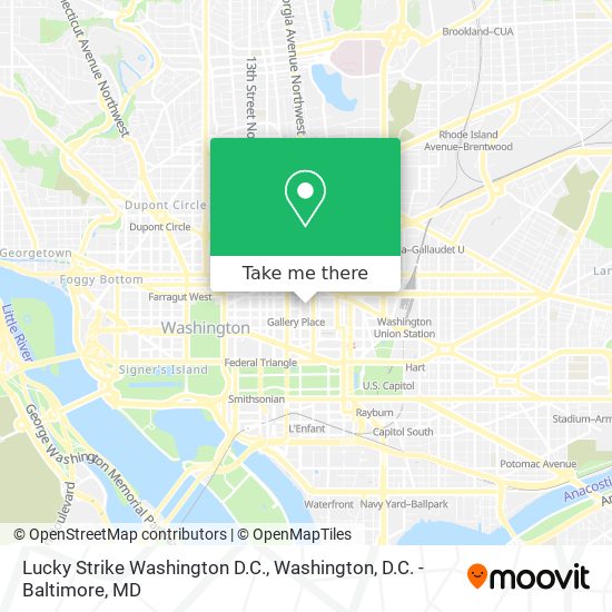 Mapa de Lucky Strike Washington D.C.