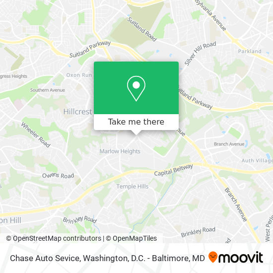 Chase Auto Sevice map