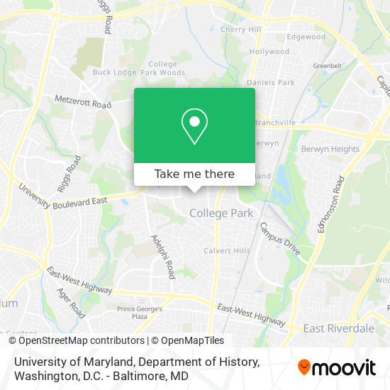 Mapa de University of Maryland, Department of History