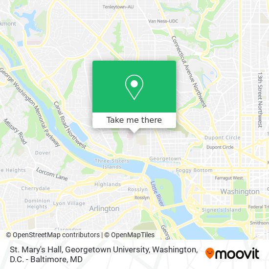 Mapa de St. Mary's Hall, Georgetown University