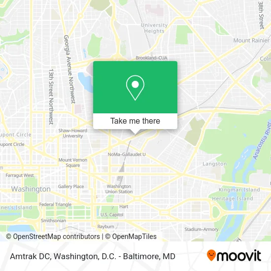 Mapa de Amtrak DC