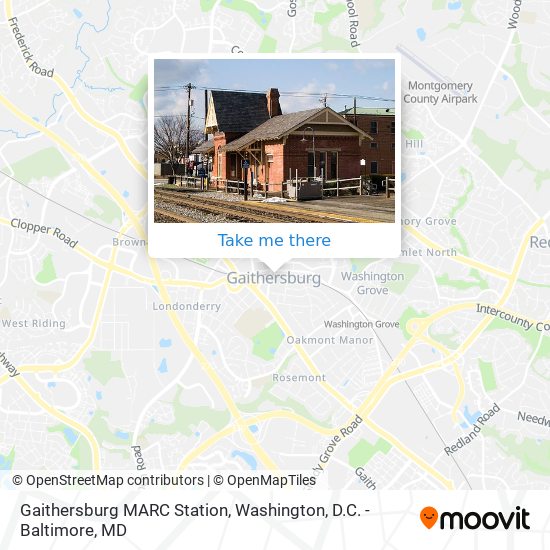 Gaithersburg MARC Station map