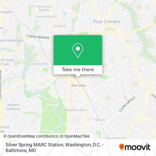 Silver Spring MARC Station map