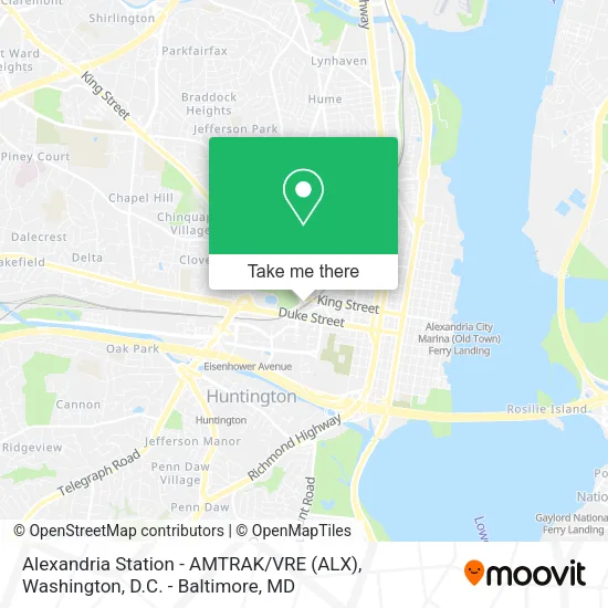 Alexandria Station - AMTRAK / VRE (ALX) map