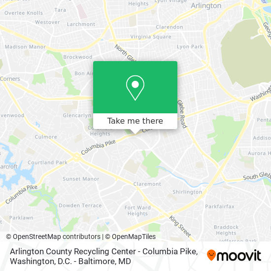 Arlington County Recycling Center - Columbia Pike map