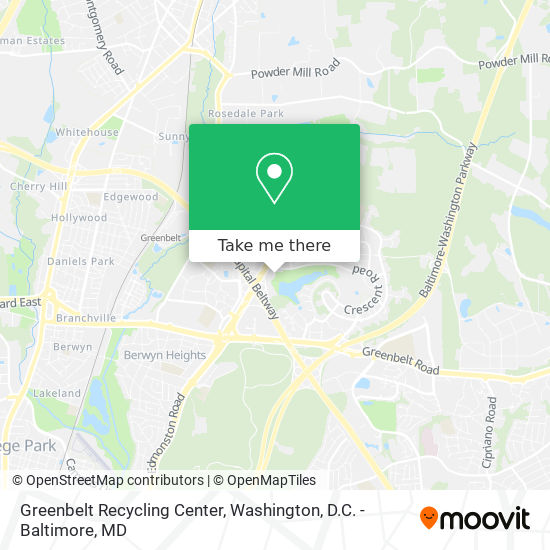 Greenbelt Recycling Center map