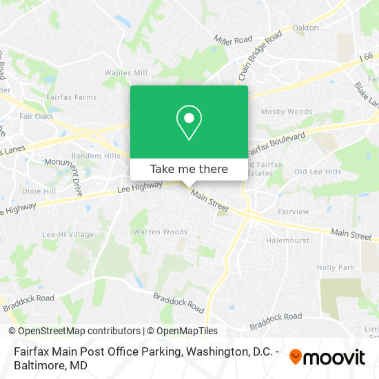 Fairfax Main Post Office Parking map