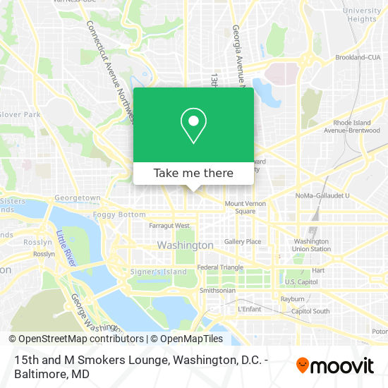 15th and M Smokers Lounge map