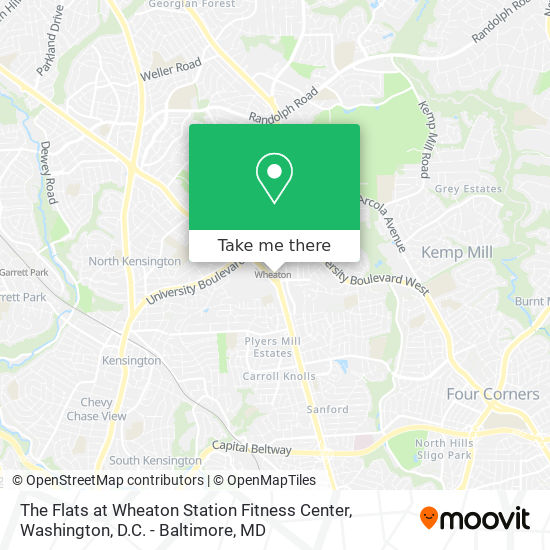 The Flats at Wheaton Station Fitness Center map