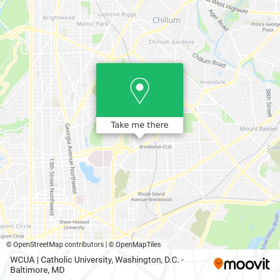 Mapa de WCUA | Catholic University