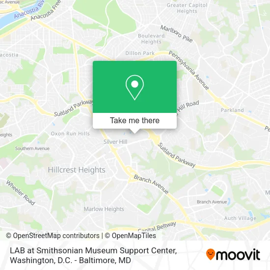 LAB at Smithsonian Museum Support Center map