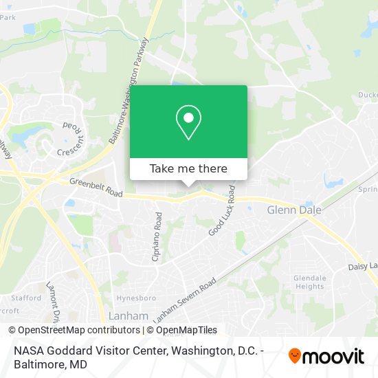NASA Goddard Visitor Center map