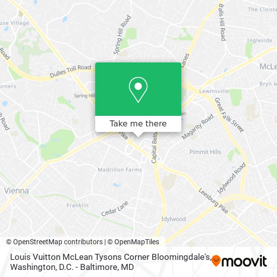 Mapa de Louis Vuitton McLean Tysons Corner Bloomingdale's