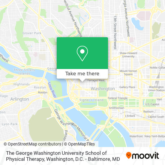 The George Washington University School of Physical Therapy map