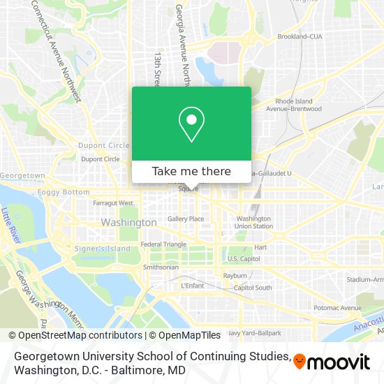 Georgetown University School of Continuing Studies map