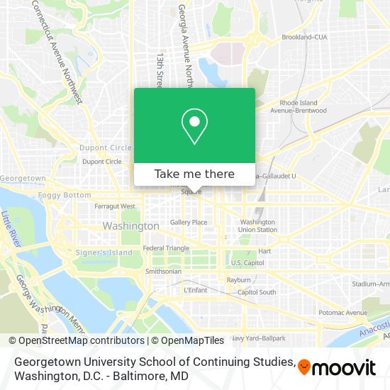 Mapa de Georgetown University School of Continuing Studies
