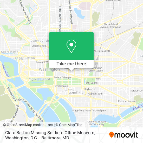 Clara Barton Missing Soldiers Office Museum map