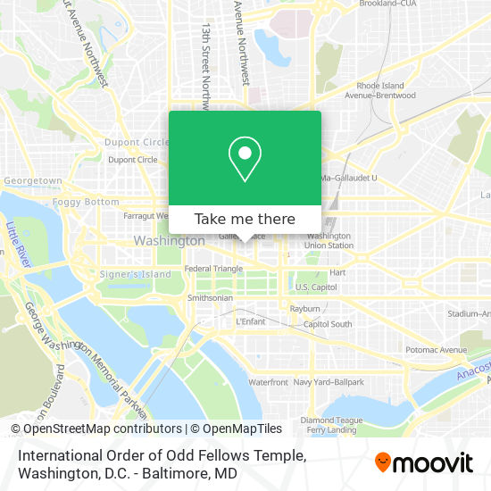International Order of Odd Fellows Temple map