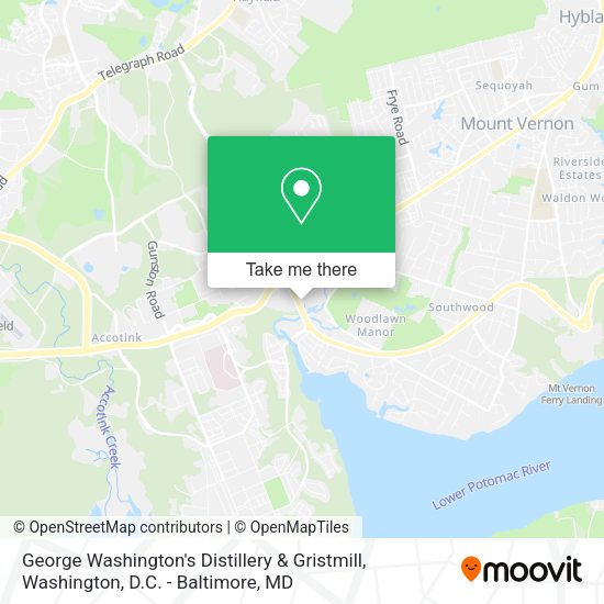 Mapa de George Washington's Distillery & Gristmill