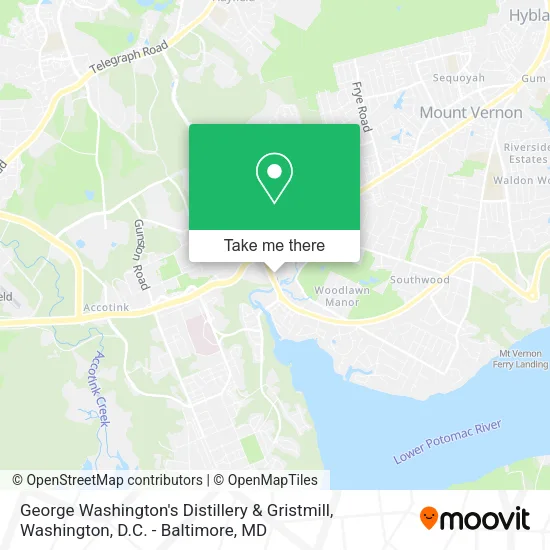 Mapa de George Washington's Distillery & Gristmill