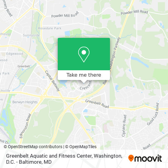 Mapa de Greenbelt Aquatic and Fitness Center