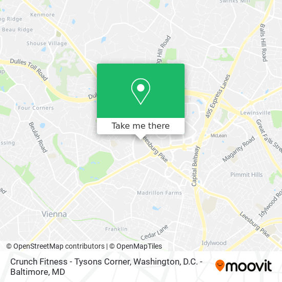 Mapa de Crunch Fitness - Tysons Corner