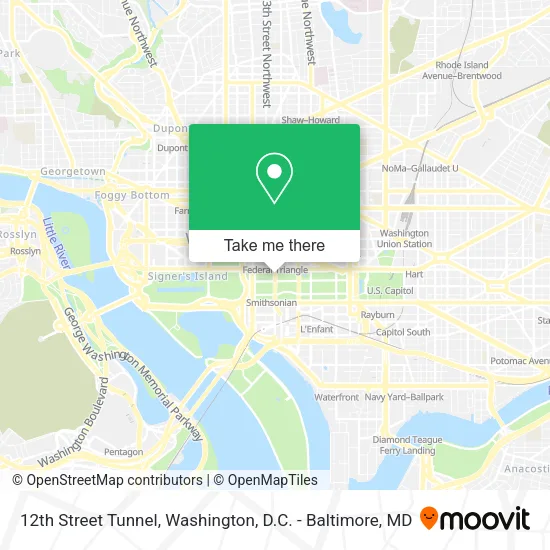 12th Street Tunnel map